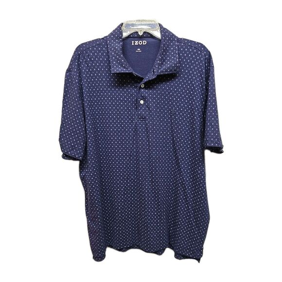IZOD Mens Navy Polo Size XXL Polyblend Cotton Business Casual Classic - Picture 1 of 9